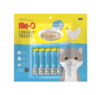Me-O Creamy Treats Stick Pack 20s - Chicken & Liver NEW